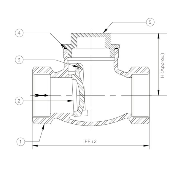 LI-SCV-01 Investment Casting Stainless Steel Swing Check Valve, Screwed Ends LI-SCV-01 Investment Casting Stainless Steel Swing Check Valve, Screwed Ends