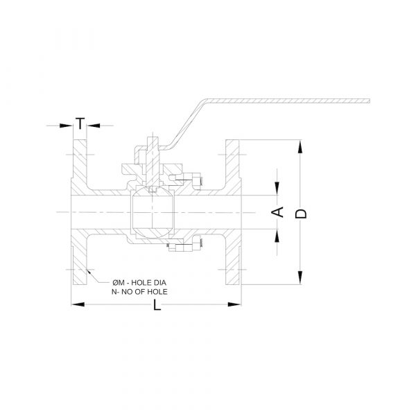 LI-BV-01-2FE Stainless Steel 2 Pcs Ball Valve Flanged-End Class 150