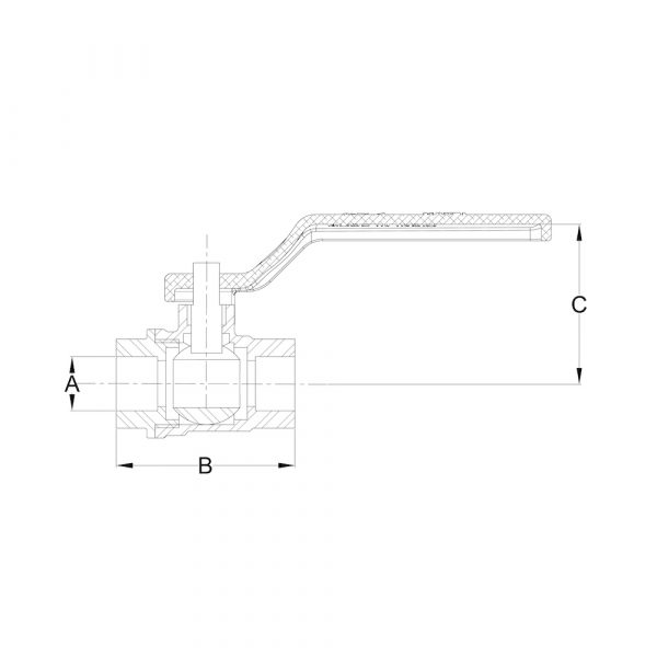 LI-BV-01-SE Stainless Steel Two Piece Design Ball Valve Heavy Duty